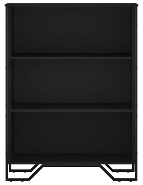 Fekete szerelt fa könyvszekrény 80 x 31 x 106 cm