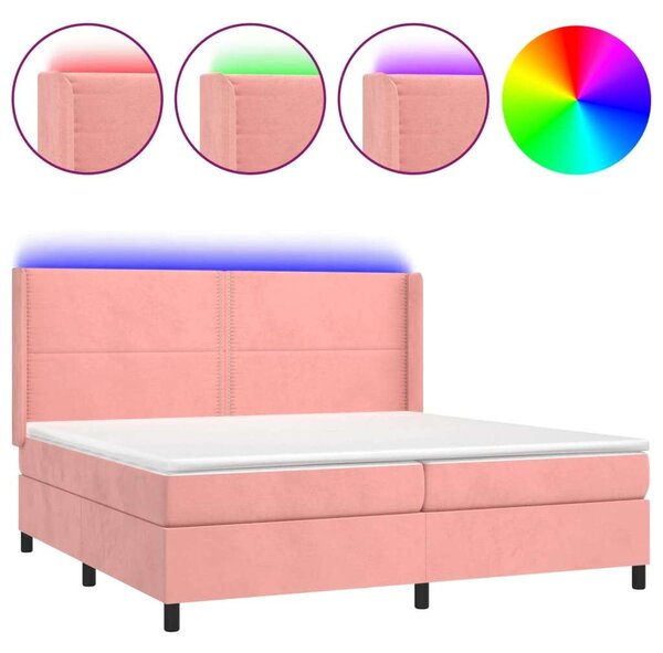 VidaXL - Bársony Ágy LED-del - 200x200 cm