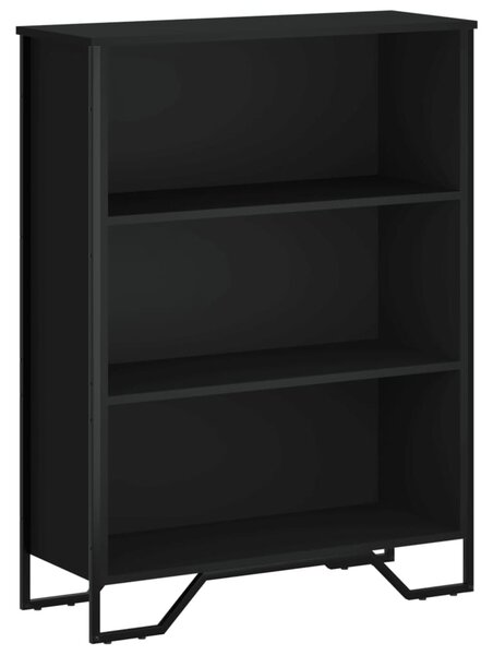 Fekete szerelt fa könyvszekrény 80 x 31 x 106 cm