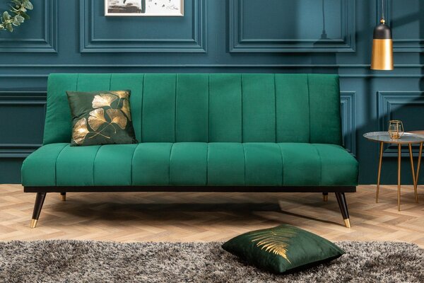PETIT BEAUTE zöld bársony kanapéágy