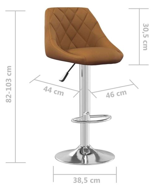 VidaXL Barna Bársony Bárszék - 2 db