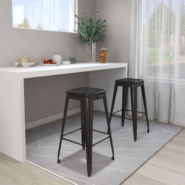 Fém Bárszék - 2 db - Fekete - 77cm