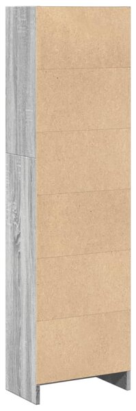Szürke sonoma színű szerelt fa könyvespolc 40 x 24 x 143 cm