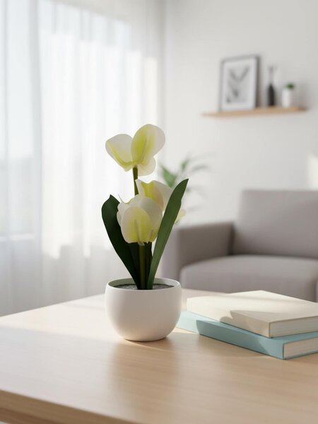 Sinsay - Dekoratív cserepes növény – orchidea - krémszínű
