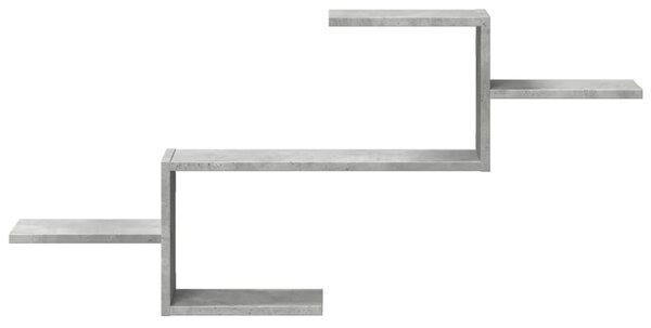 Betonszürke szerelt fa fali polc 104 x 15 x 49 cm