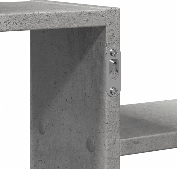 Betonszürke szerelt fa fali polc 104 x 15 x 49 cm
