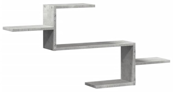 Betonszürke szerelt fa fali polc 104 x 15 x 49 cm