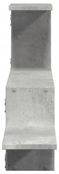 Betonszürke szerelt fa fali polc 104 x 15 x 49 cm