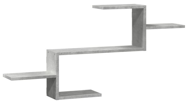 Betonszürke szerelt fa fali polc 104 x 15 x 49 cm