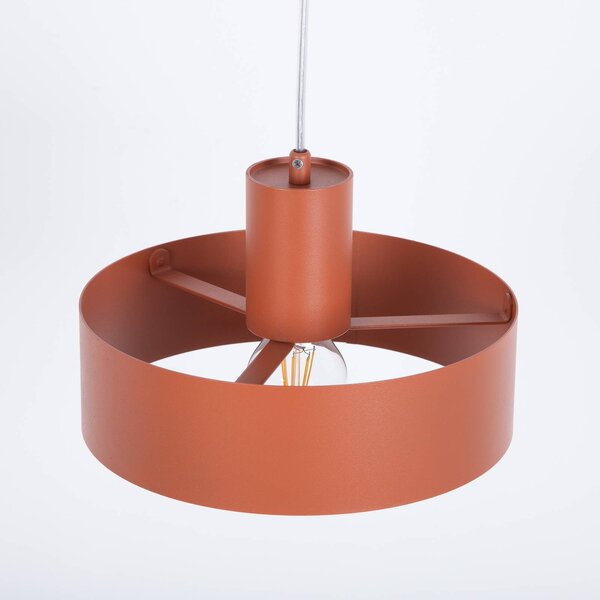 SIGMA Lógó világítás Rif M, téglavörös, 1 izzó, Ø 25 cm, acél, dimmelhető, Piros, Nappali / Étkező, fém, Modern