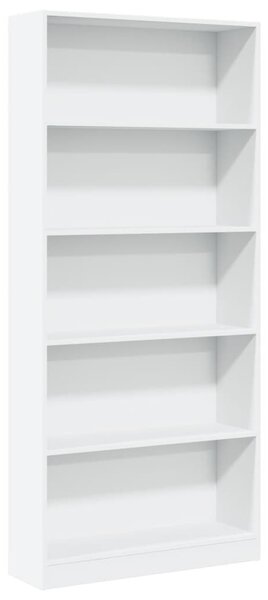 Fehér szerelt fa könyvespolc 80 x 24 x 176 cm