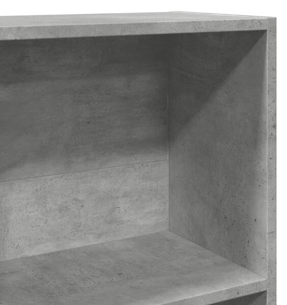Betonszürke szerelt fa könyvespolc 60 x 24 x 176 cm