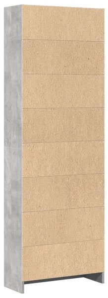 Betonszürke szerelt fa könyvespolc 60 x 24 x 176 cm