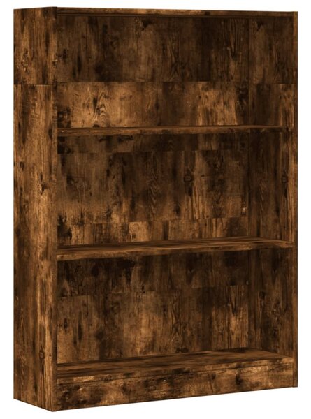 Füstös tölgy színű szerelt fa könyvszekrény 80 x 24 x 109 cm
