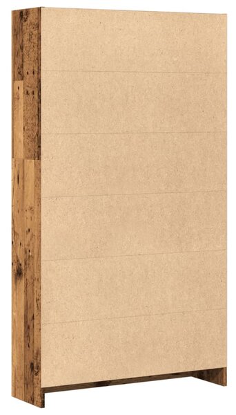 Antik fa színű szerelt fa könyvespolc 80 x 24 x 143 cm