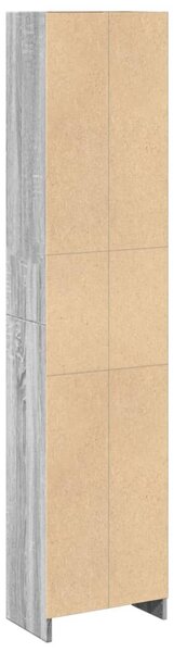 Szürke sonoma színű szerelt fa könyvespolc 40 x 24 x 176 cm