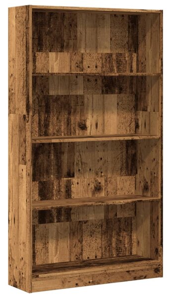 Antik fa színű szerelt fa könyvespolc 80 x 24 x 143 cm