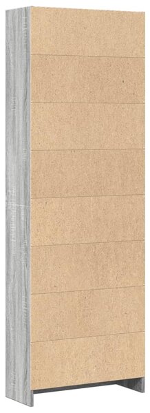 Szürke sonoma színű szerelt fa könyvespolc 60 x 24 x 176 cm