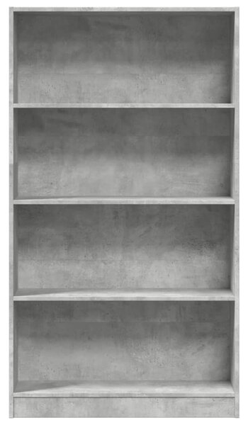 Betonszürke szerelt fa könyvespolc 80 x 24 x 143 cm