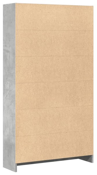 Betonszürke szerelt fa könyvespolc 80 x 24 x 143 cm