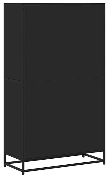 Fekete szerelt fa könyvszekrény 80,5 x 35 x 139 cm