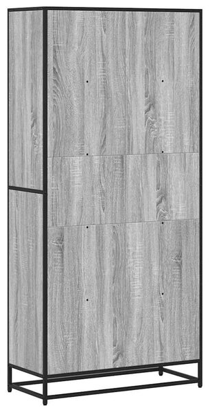 Szürke sonoma színű szerelt fa könyvespolc 80,5 x 35 x 170,5 cm