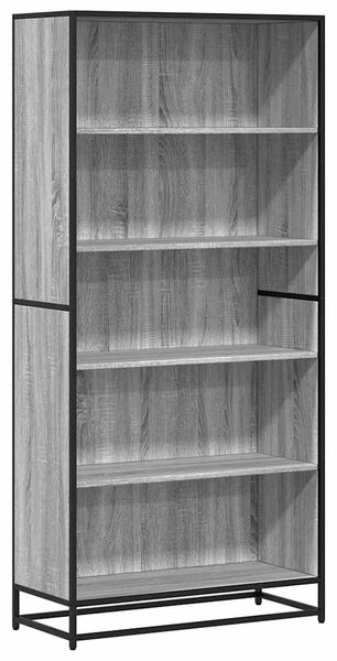 Szürke sonoma színű szerelt fa könyvespolc 80,5 x 35 x 170,5 cm