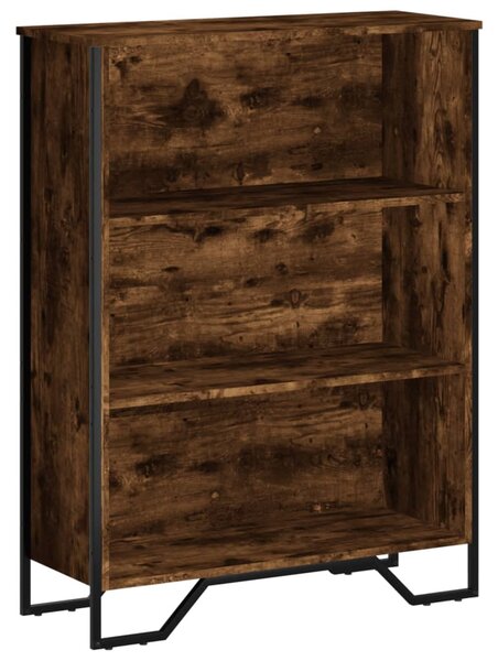 Füstös tölgy színű szerelt fa könyvszekrény 80 x 31 x 106 cm