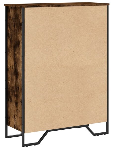 Füstös tölgy színű szerelt fa könyvszekrény 80 x 31 x 106 cm