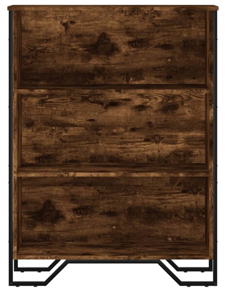 Füstös tölgy színű szerelt fa könyvszekrény 80 x 31 x 106 cm