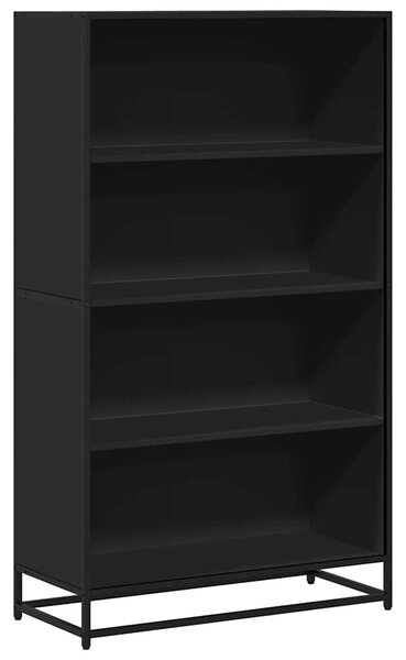 Fekete szerelt fa könyvszekrény 80,5 x 35 x 139 cm