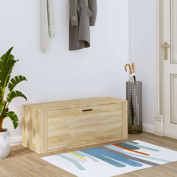 VidaXL sonoma-tölgy színű szerelt fa fali cipőszekrény 100x35x38 cm