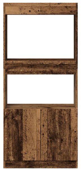 Antik fa színű szerelt fa magasszekrény 63 x 33 x 140 cm
