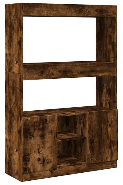 Füstös tölgy színű szerelt fa magasszekrény 92 x 33 x 140 cm