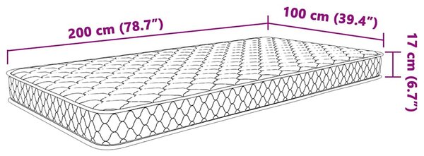 Fehér memóriahabos matrac 100 x 200 x 17 cm puha
