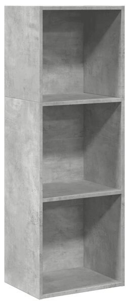 Betonszürke szerelt fa könyvespolc 40 x 30 x 114 cm