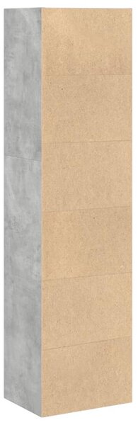 Betonszürke szerelt fa könyvespolc 40 x 30 x 152 cm