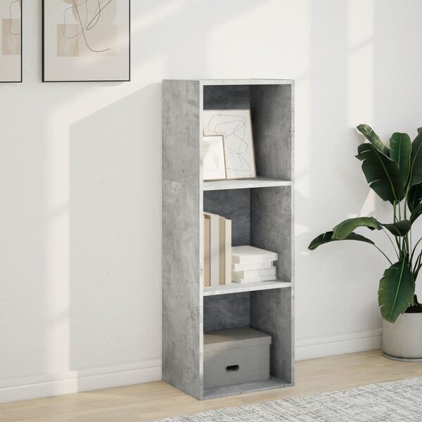 Betonszürke szerelt fa könyvespolc 40 x 30 x 114 cm
