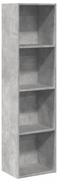 Betonszürke szerelt fa könyvespolc 40 x 30 x 152 cm