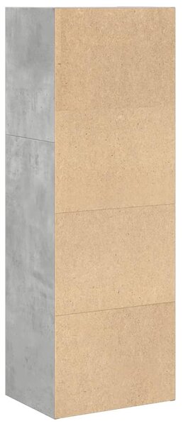 Betonszürke szerelt fa könyvespolc 40 x 30 x 114 cm