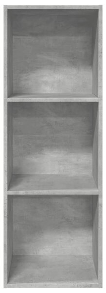 Betonszürke szerelt fa könyvespolc 40 x 30 x 114 cm