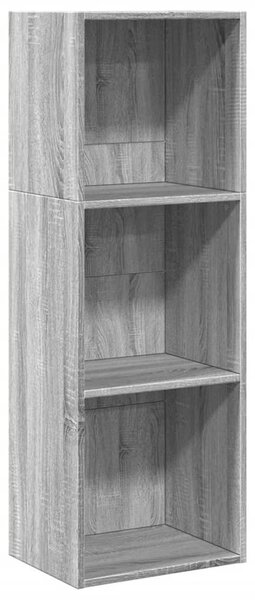 Szürke sonoma színű szerelt fa könyvespolc 40 x 30 x 114 cm