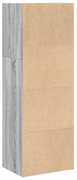 Szürke sonoma színű szerelt fa könyvespolc 40 x 30 x 114 cm