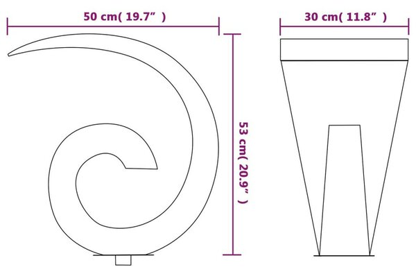 VidaXL ezüstszínű rozsdamentes acél medence-szökőkút 50 x 30 x 53 cm