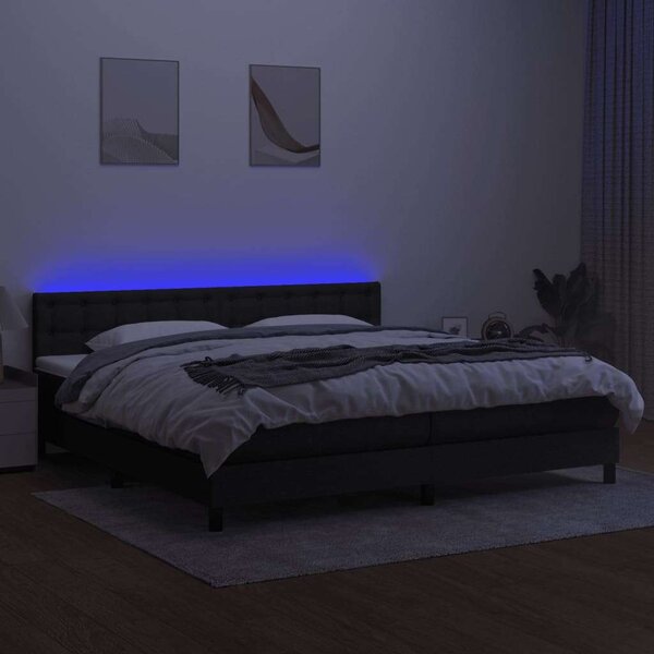 VidaXL LED-es Ágy - 200x200 cm - Fekete