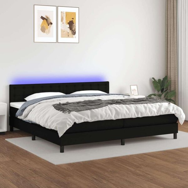 VidaXL LED-es Ágy - 200x200 cm - Fekete
