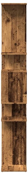Antik fa színű szerelt fa könyvszekrény 92 x 29 x 188 cm