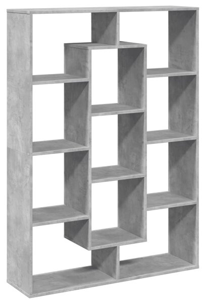 Betonszürke szerelt fa könyvszekrény 102 x 29 x 143 cm