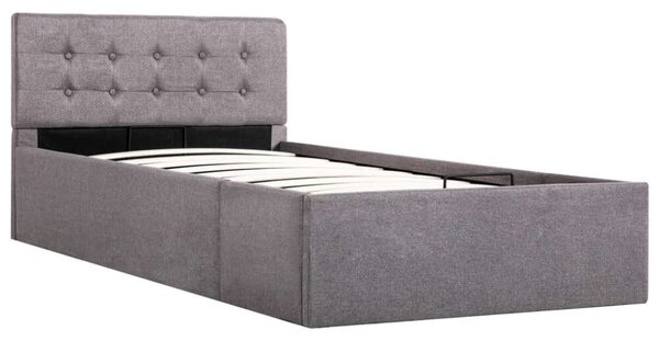 VidaXL tópszínű szövet ágykeret hidraulikus tárolóval 90 x 200 cm