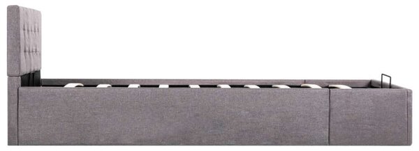 VidaXL tópszínű szövet ágykeret hidraulikus tárolóval 90 x 200 cm